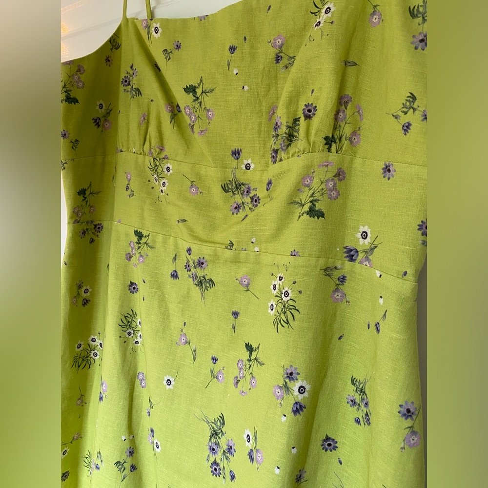 Aritzia Sunday Best Quaint Dress in Pear Green Floral Size XL - Picture 2 of 8
